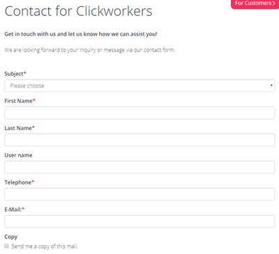 ClickWorker可以得到支持